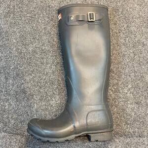 Hunter Original Tall  Green Rubber Rain Boots Buckle Womens Size 6 W23499